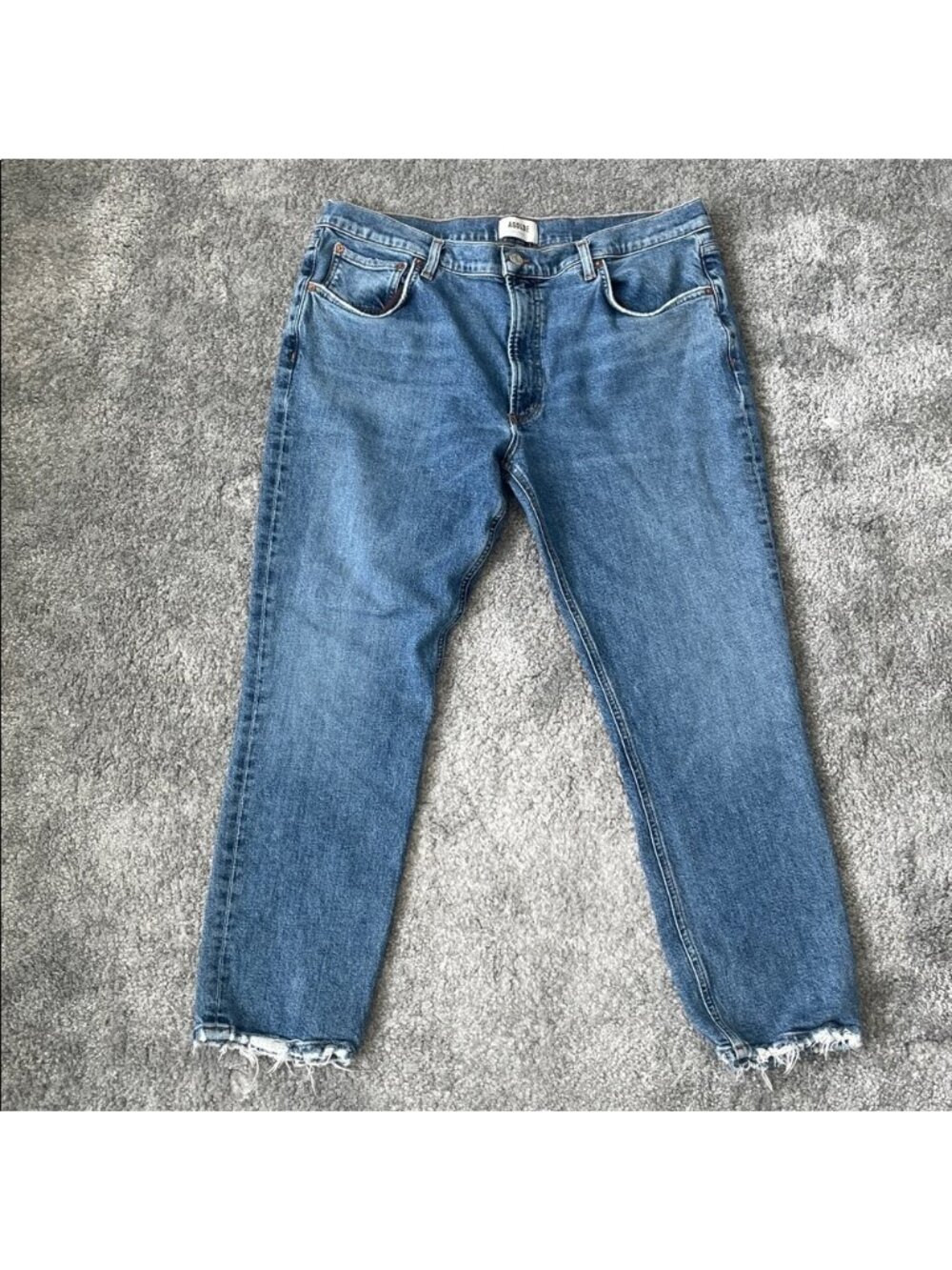 Agolde Blue Cropped Ankle Jeans